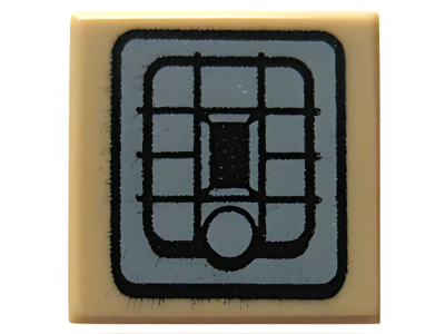 Деталь LEGO Lego Tile 1 x 1 with Groove with Black and Dark Bluish Gray SW Rebel Alliance Jet Pack Pattern 3070bpb090 N