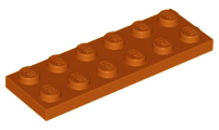 Plate 2 x 6, 3795 Dark Orange U