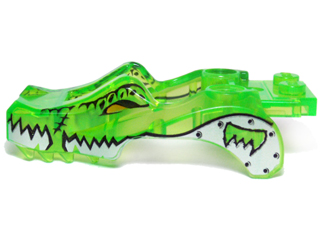 Flywheel Fairing Crocodile Shape with Silver Crocodile Pattern, 11112pb03 Trans-Bright Green U