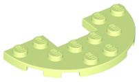 Plate, Round Half 3 x 6 with 1 x 2 Cutout, 18646 Yellowish Green N