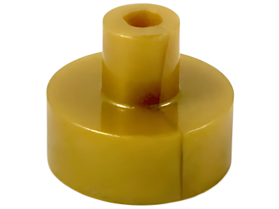 Деталь LEGO Lego Tile, Round 1 x 1 with Bar and Pin Holder 20482 (31561, 31570, 100765) Pearl Gold U