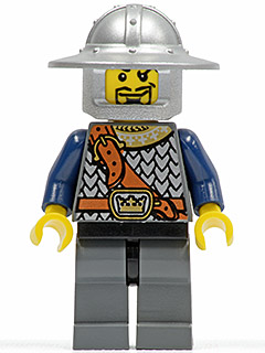 Минифигурка Lego Fantasy Era - Crown Knight Scale Mail with Chest Strap, Helmet with Broad Brim, Curly Eyebrows and Goatee cas370