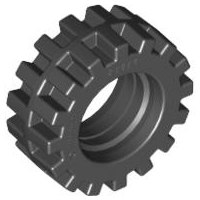 Tire 15mm D. x 6mm Offset Tread Small - Band Around Center of Tread, 87414 Black U