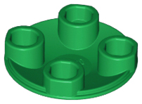 Plate, Round 2 x 2 with Rounded Bottom (Boat Stud), 2654 Green N