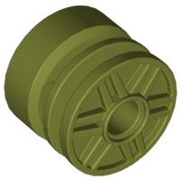 Wheel 18mm D. x 14mm with Pin Hole, Fake Bolts and Shallow Spokes, 55981 Olive Green U