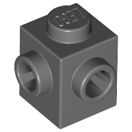 Brick, Modified 1 x 1 with Studs on 2 Sides, Adjacent 26604 Dark Bluish Gray U