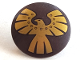 Minifigure, Shield Circular / Round Convex Face with Gold Eagle Pattern, 75902pb03  