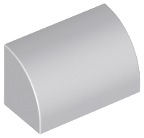 Slope, Curved 1 x 2 with Bottom Stud Holder, 37352 Light Bluish Gray N