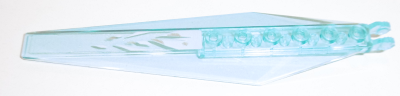 Hinge Plate 3 x 12 with Angled Side Extensions and Tapered Ends with Silver and White Ice Highlights Pattern (Sticker) - Set 70673, 57906pb020 Trans-Light Blue U