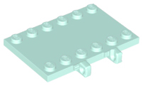 Hinge Plate 4 x 6 Locking Dual 1 Finger on Side, 65133 Light Aqua U