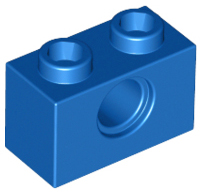 Technic, Brick 1 x 2 with Hole, 3700 Blue N