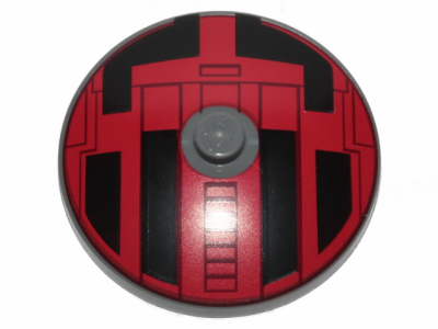 Dish 4 x 4 Inverted (Radar) with Solid Stud with Star Wars TIE Hatch Black and Red Pattern, 3960pb061 Dark Bluish Gray U
