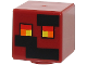 Minifigure, Head, Modified Cube with Pixelated Black Rectangles and Red, Orange, and Yellow Eyes Pattern (Minecraft Magma Cube), 19729pb020  
