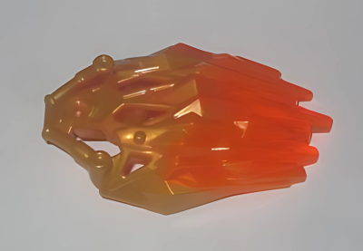 Деталь Lego Bionicle Crystal Armor with Marbled Trans-Neon Orange Pattern 24166pb03 Pearl Gold U
