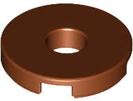 Tile, Round 2 x 2 with Hole, 15535 Reddish Brown N