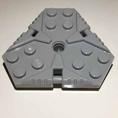 Деталь LEGO Плитка модифицированная Lego Plate, Modified 6 x 6 Hexagonal with Pin Hole 27255 Light Bluish Gray U