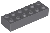 Brick 2 x 6, 2456 Dark Bluish Gray N