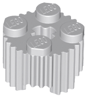Деталь LEGO Brick, Round 2 x 2 with Axle Hole and Grille / Fluted Profile 92947 Light Bluish Gray U