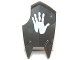 Minifigure, Shield Broad Spiked Bottom and Cutout Corner (Uruk-hai Shield) with White Handprint Pattern, 10049pb01  