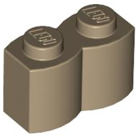 Brick, Modified 1 x 2 with Log Profile 30136 Dark Tan U