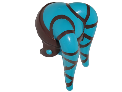 Деталь LEGO Lego Headgear Headdress SW Twi'lek with Dark Brown Aayla Secura 87571pb01 Dark Azure U