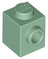 Brick, Modified 1 x 1 with Stud on Side 87087 Sand Green N