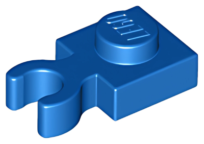 Деталь LEGO Plate, Modified 1 x 1 with Open O Clip Thick (Vertical Grip) 4085d Blue U