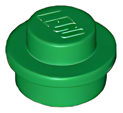 Деталь LEGO Plate, Round 1 x 1 4073 Green U