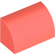 Slope, Curved 1 x 2 with Bottom Stud Holder, 37352 Coral U