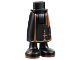 Mini Doll Hips and Skirt Long, Medium Orange Sash and Copper Grain, Black Boots with Dark Orange Soles Pattern - Thick Hinge, 59595c00pb02