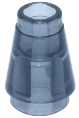 Cone 1 x 1 with Top Groove, 4589b Trans-Black N