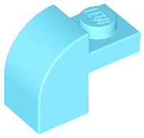 Slope, Curved 2 x 1 x 1 1/3 with Recessed Stud, 6091 Medium Azure N