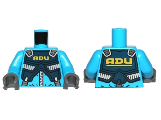 Torso Alien Conquest ADU Soldier with Protection Vest Pattern / Dark Azure Arms / Dark Bluish Gray Hands, 973pb0903c01 Dark Azure U