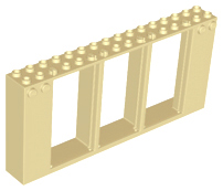 Door, Frame 2 x 16 x 6 with 3 Openings and 2 Studs on Either Side on Front, 35103 Tan U