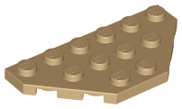 Wedge, Plate 3 x 6 Cut Corners, 2419 Dark Tan N
