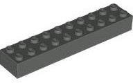 Brick 2 x 10, 3006 Dark Gray U