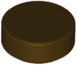 Tile, Round 1 x 1, 98138 Dark Brown U