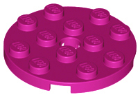 Plate, Round 4 x 4 with Hole, 60474 Magenta N