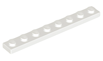 Деталь LEGO Plate 1 x 8 3460 White U