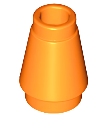 Деталь LEGO Cone 1 x 1 with Top Groove 4589b (28701, 59900, 64288) Orange U