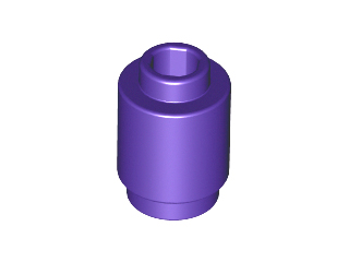 Brick, Round 1 x 1, 3062 Dark Purple N