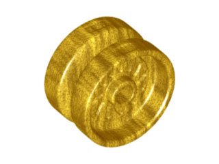 Wheel 18mm D. x 12mm with Axle Hole and Stud, Solid Brake Rotor Lines, 18976 Pearl Gold U