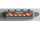 Hinge Brick 1 x 4 Locking with 'CAUTION' and Orange and White Danger Stripes Pattern Model Left Side (Sticker) - Set 60196, 30387pb021L