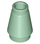 Cone 1 x 1 with Top Groove, 4589b Sand Green N
