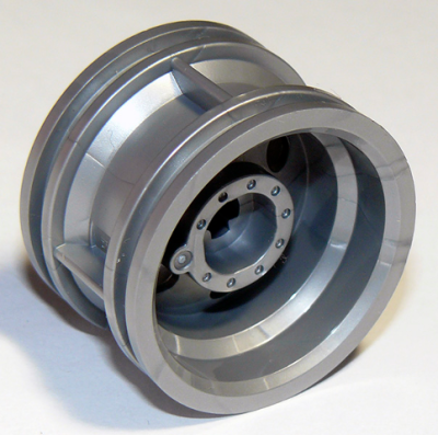 Wheel 30.4mm D. x 20mm with No Pin Holes and Reinforced Rim, 56145 Flat Silver N