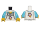Torso Apron with Ice Planet Ice Cream Shop Logo over Collared Shirt Pattern / Medium Azure Arms / Yellow Hands, 973pb4184c01  