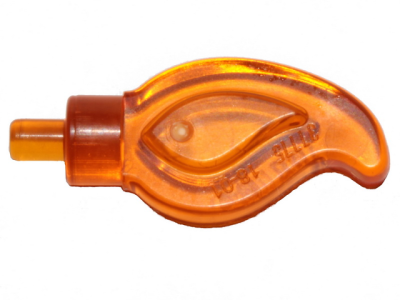Wave Rounded Straight Single with Small Pin End (Candle Flame), 37775 Trans-Orange U
