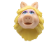 Minifigure, Head, Modified Muppet Miss Piggy with Bright Light Yellow Hair Pattern, 84860pb01  