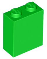 Деталь Lego Brick 1 x 2 x 2 with Inside Stud Holder 3245c Bright Green U