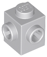 Brick, Modified 1 x 1 with Studs on 2 Sides, Adjacent 26604 Light Bluish Gray N